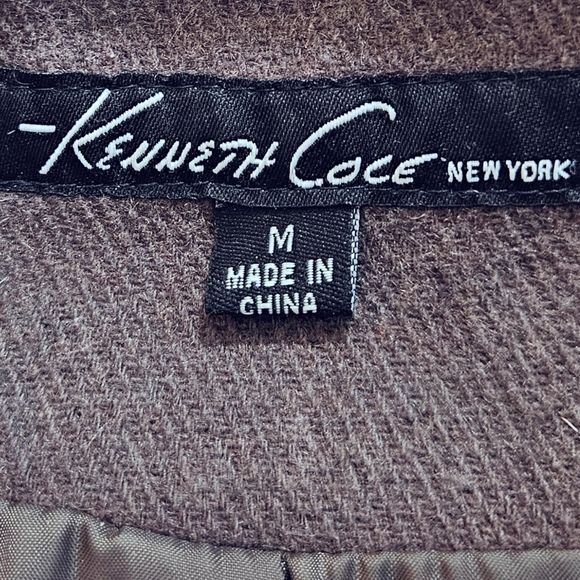 Kenneth Cole Wool Winter Jacket Fall Midi Detachable Faux Fur Hood Women's Med - Picture 4 of 5